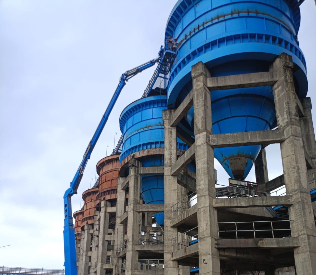 Mechanical fabrication and erection work in progress at a KMJPL project site