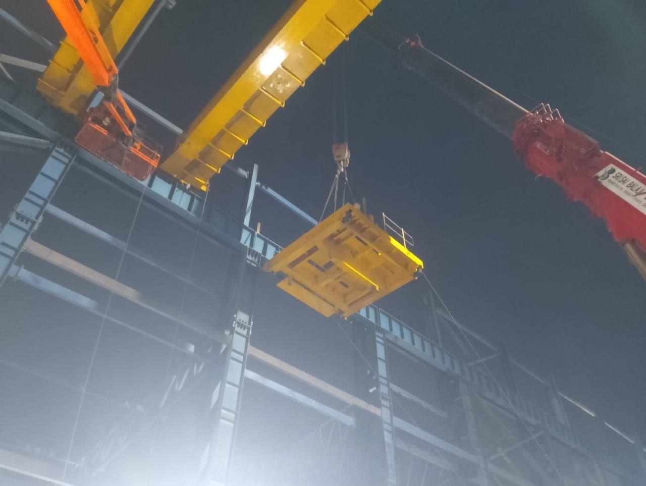 Crane-assisted structural erection work at an industrial plant executed by KMJPL