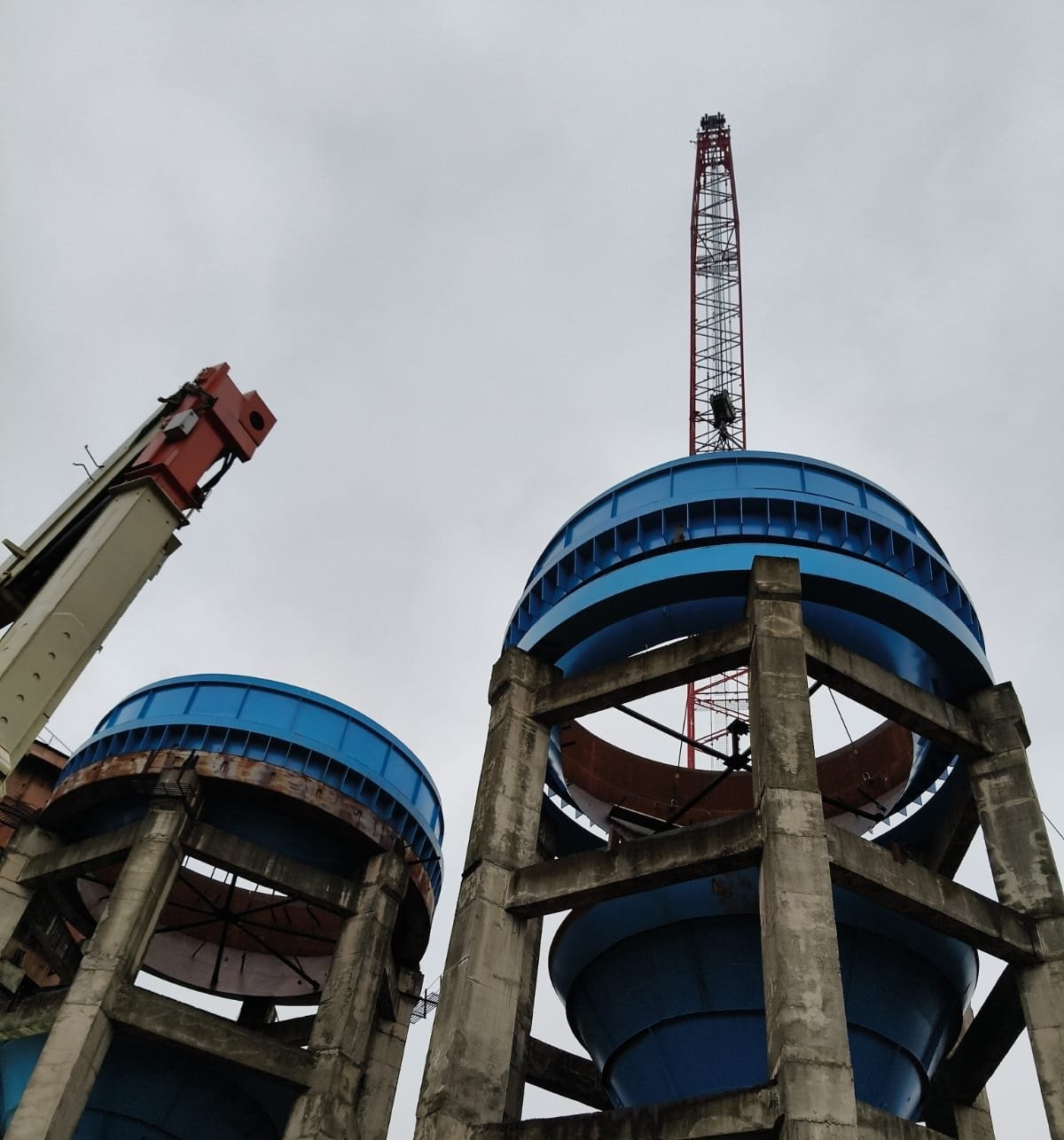 Civil construction work at an industrial project site