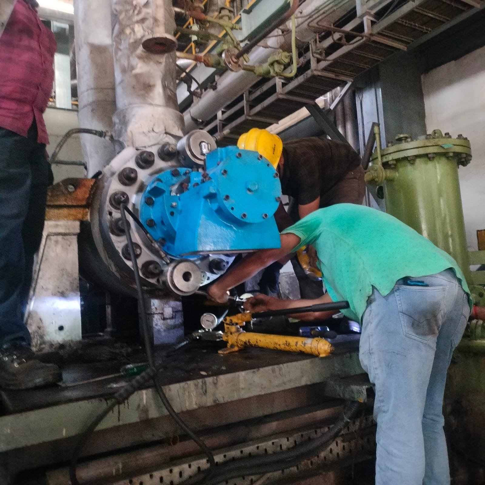 Large operating industrial plant with machinery and equipment in service
